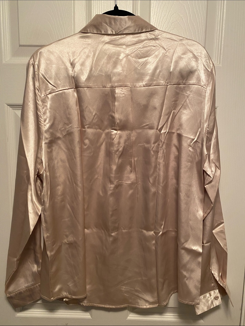 PAUSUS Satin Long Sleeve Button Down Blouse with pocket…size XL - Picture 2 of 6